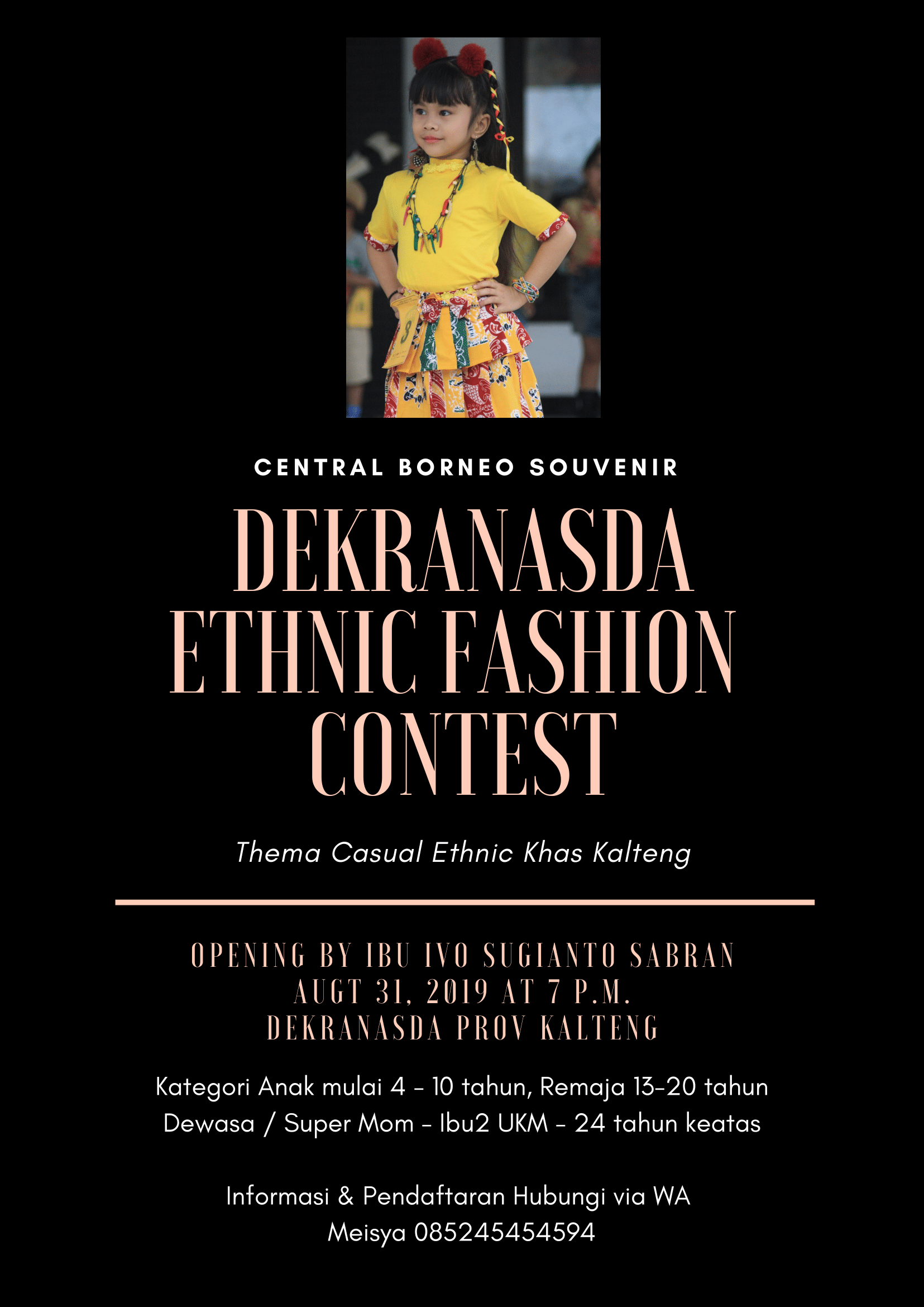 Dekranasda Ethnic Fashion Contest Akan Digelar Pada Tanggal 31 Agustus 2019