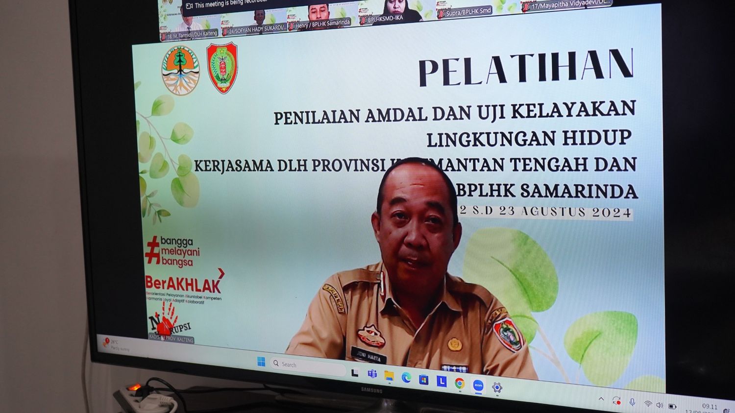 Pemprov Kalteng melalui DLH bersama BPLHK Samarinda Selenggarakan Diklat Amdal C