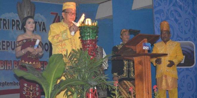 Penyulutan Obor Tri Prasetya RRI Palangka Raya