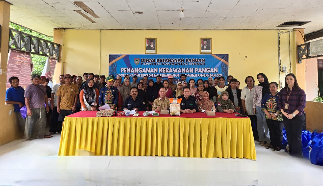 Penanganan Kerawanan Pangan dan Gizi, Pemprov Kalteng Melalui Hanpang Salurkan Bantuan di Pulang Pisau