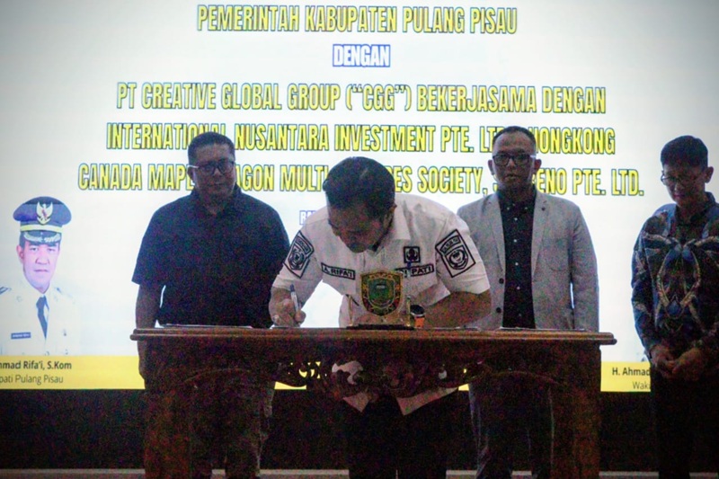 Bupati Pulang Pisau Tanda Tangani MoU dengan PT Creative Global Group