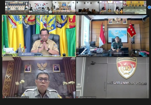 Pemprov. Kalteng Hadiri Rakor Pengendalian Inflasi bersama Mendagri RI secara virtual