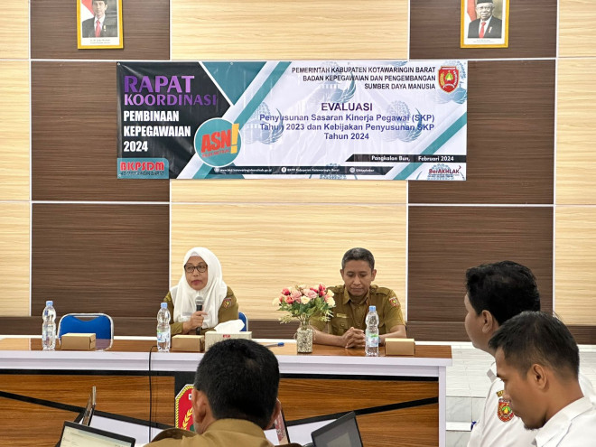 Dorong Kinerja ASN, BKPSDM Kobar Gelar Rakor Pembinaan Kepegawaian