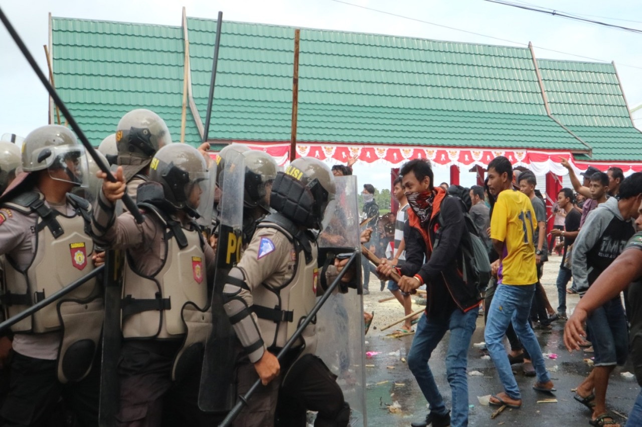 Siap Amankan Pemilu 2019, Polres Pulang Pisau Gelar Simulasi Sispam Kota