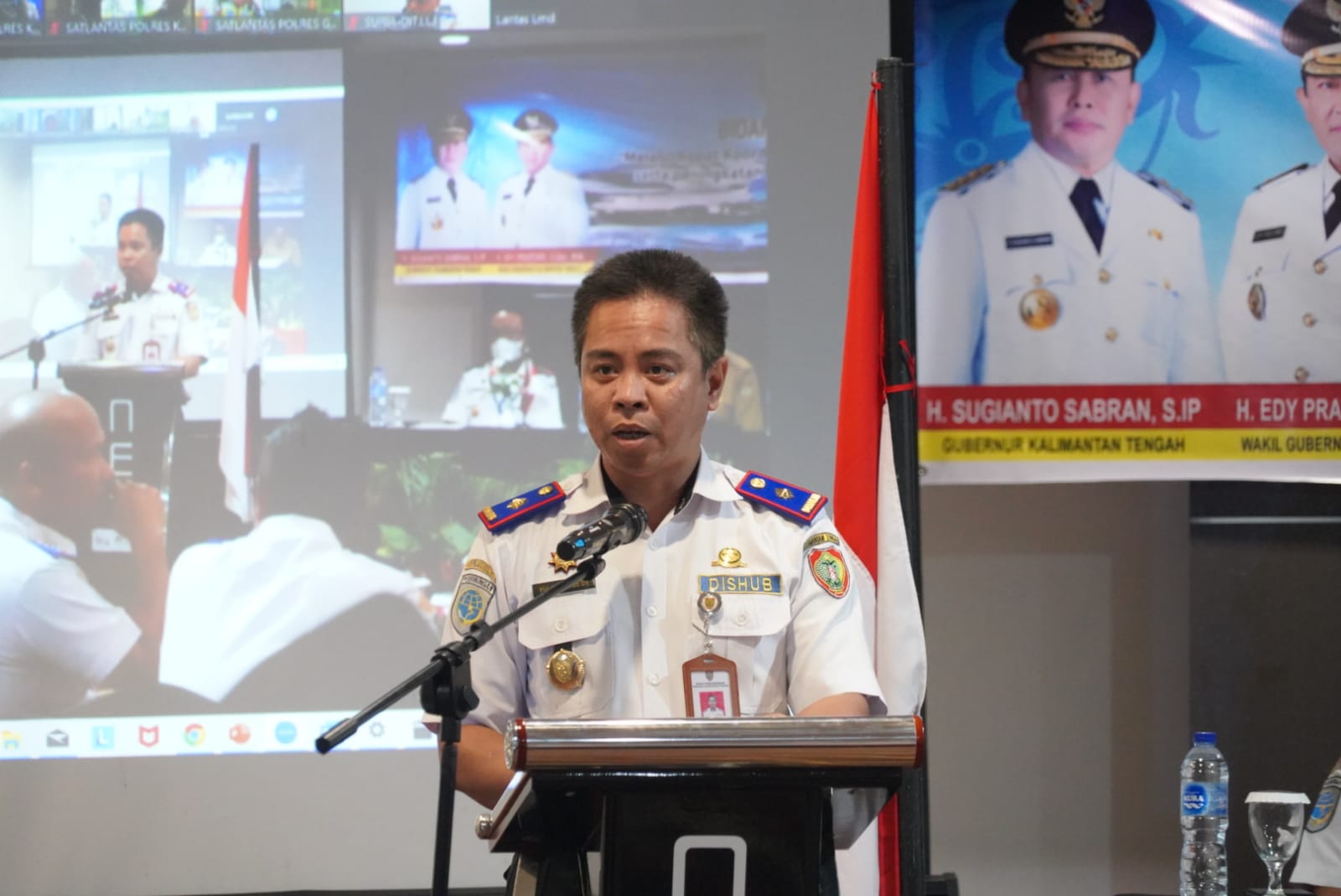 SAG Kalteng Bidang Ekonomi, Keuangan dan Pembangunan Yuas Elko, membuka Rakornis Bidang Perhubungan se Kalteng