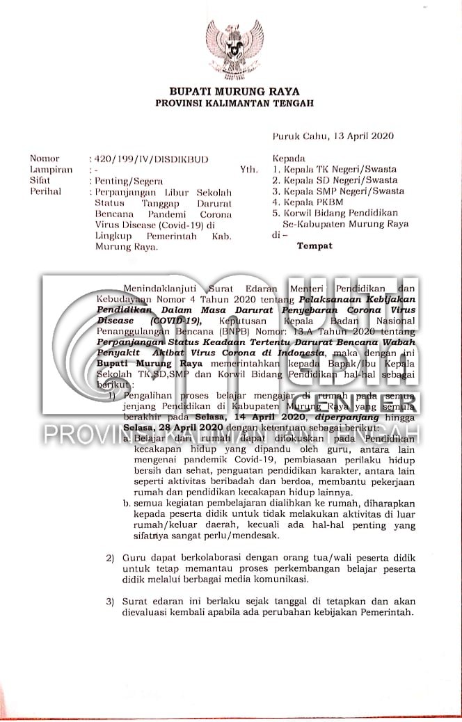 Libur Sekolah Di Mura Kembali Diperpanjang 