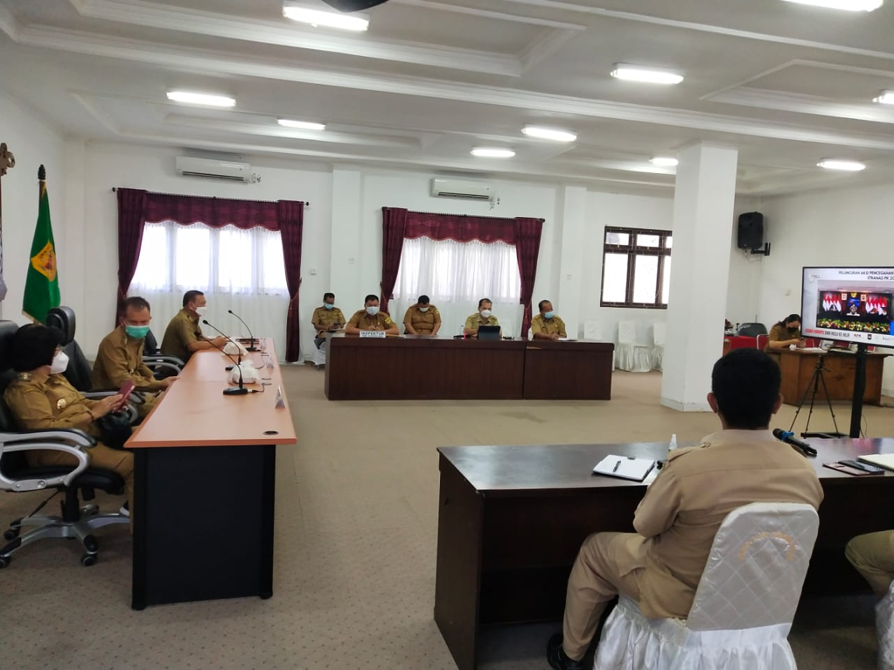 Bupati Gunung Mas Ikuti Webinar Peluncuran Aksi Pencegahan Korupsi Stranas PK 2021-2022