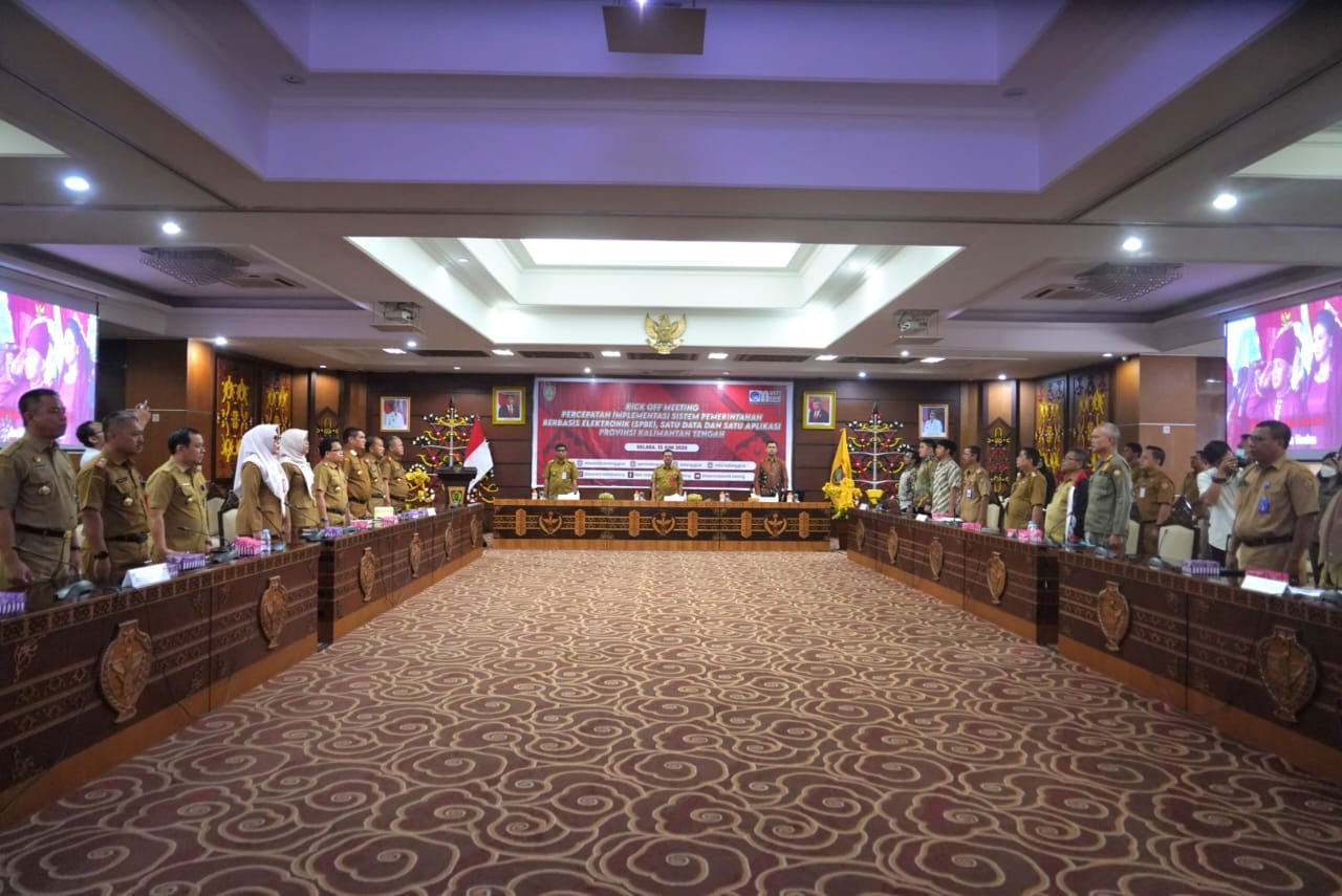 Sahli Gubernur Herson B. Aden Buka Kick Off Meeting Implementasi Percepatan SPBE, Satu Data dan Satu Aplikasi Provinsi Kalteng