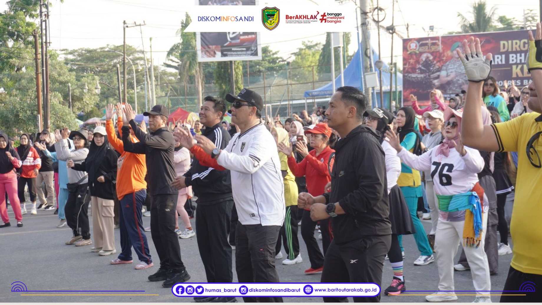 Gowes Bersama Semarak Hari Jadi ke-76 Barito Utara dan HUT Ke-80 Bhayangkara