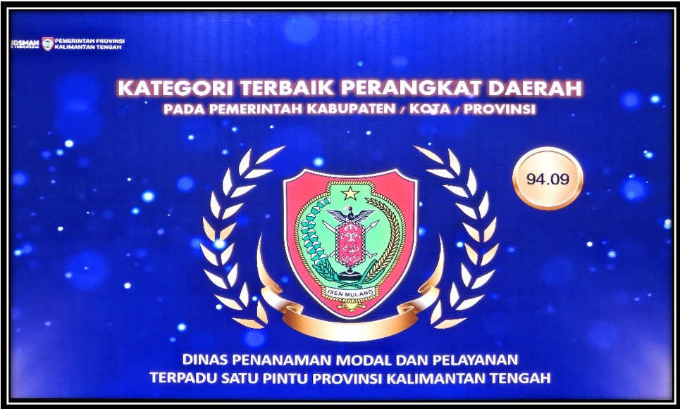 DPMPTSP Prov. Kalteng Sabet Peringkat I Anugerah Predikat Kepatuhan Penyelenggaraan Pelayanan Publik Tahun 2024