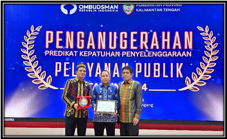 DPMPTSP Prov. Kalteng Sabet Peringkat I Anugerah Predikat Kepatuhan Penyelenggaraan Pelayanan Publik Tahun 2024