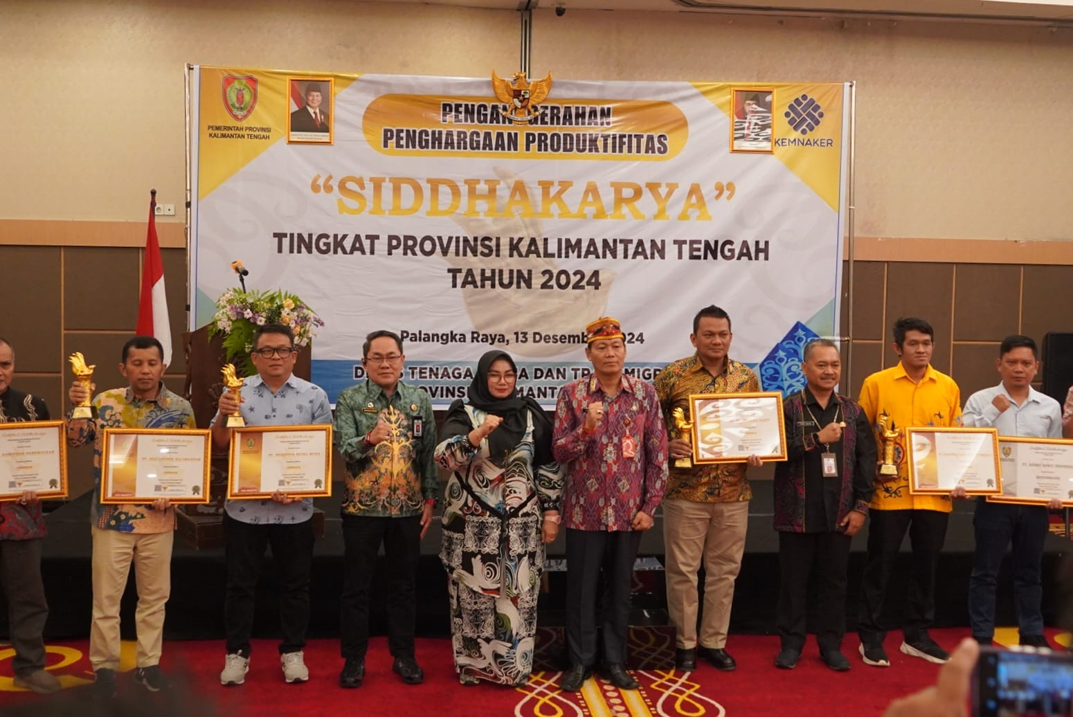 Sahli Gubernur Yuas Elko Hadiri Penganugerahan Siddhakarya Tingkat Provinsi Kalteng Tahun 2024