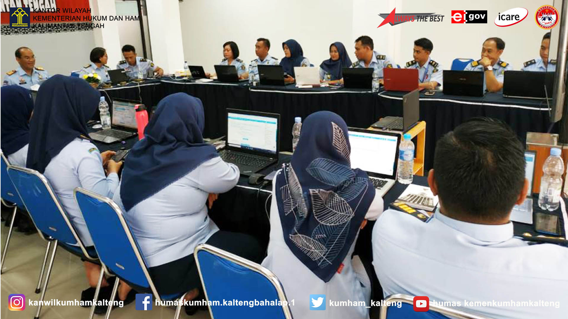 Kakanwil Beserta Kepala Divisi Yankum dan JFT Perancang Ikuti Post Test Pelatihan Penguatan Pengharmonisasian Raperda Metode E-Learning