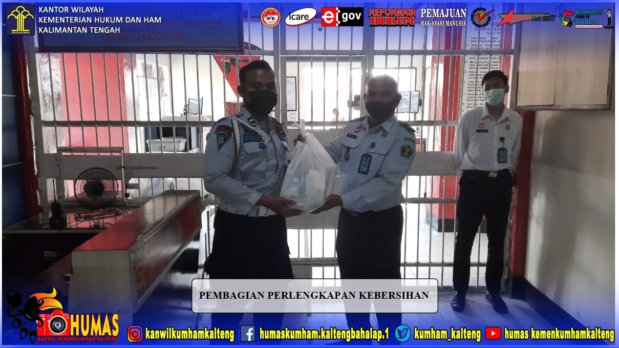 Bagikan Sarana Pendukung Demi Kebersihan Setiap Ruangan Kantor Lapas Sampit