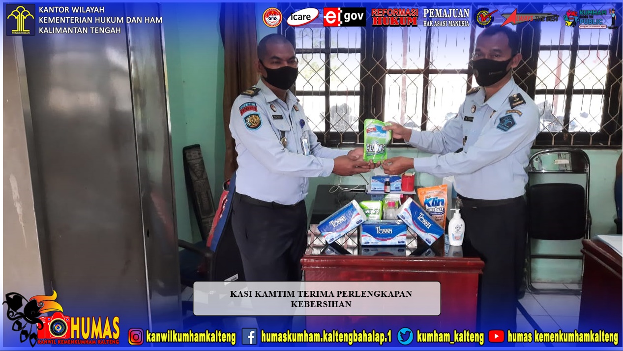 Bagikan Sarana Pendukung Demi Kebersihan Setiap Ruangan Kantor Lapas Sampit