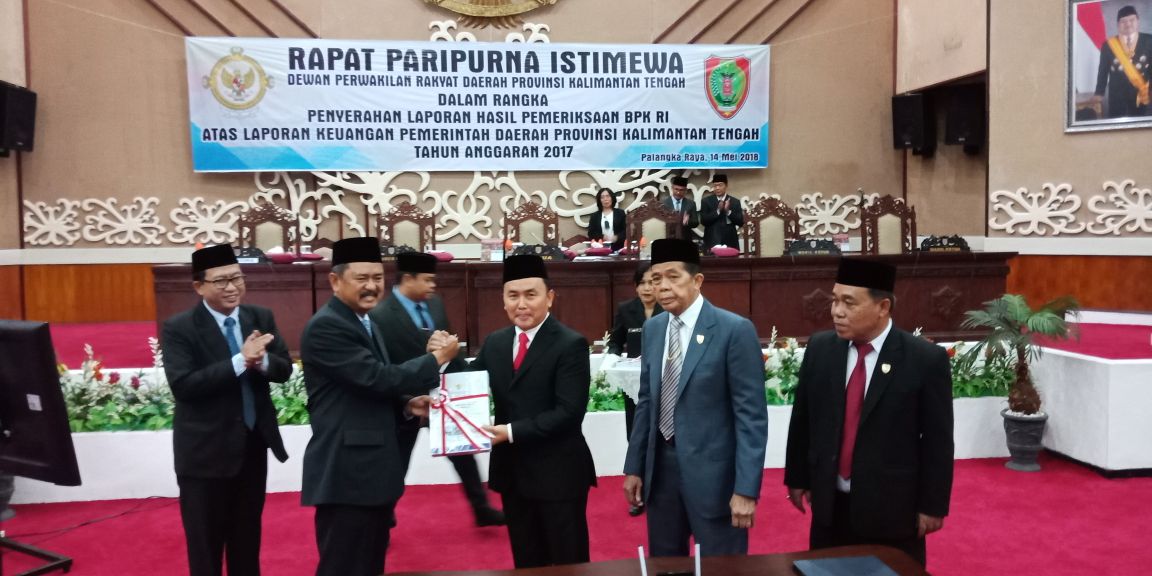 BPK Serahkan LHP, Pemprov Kalteng Raih Opini WTP