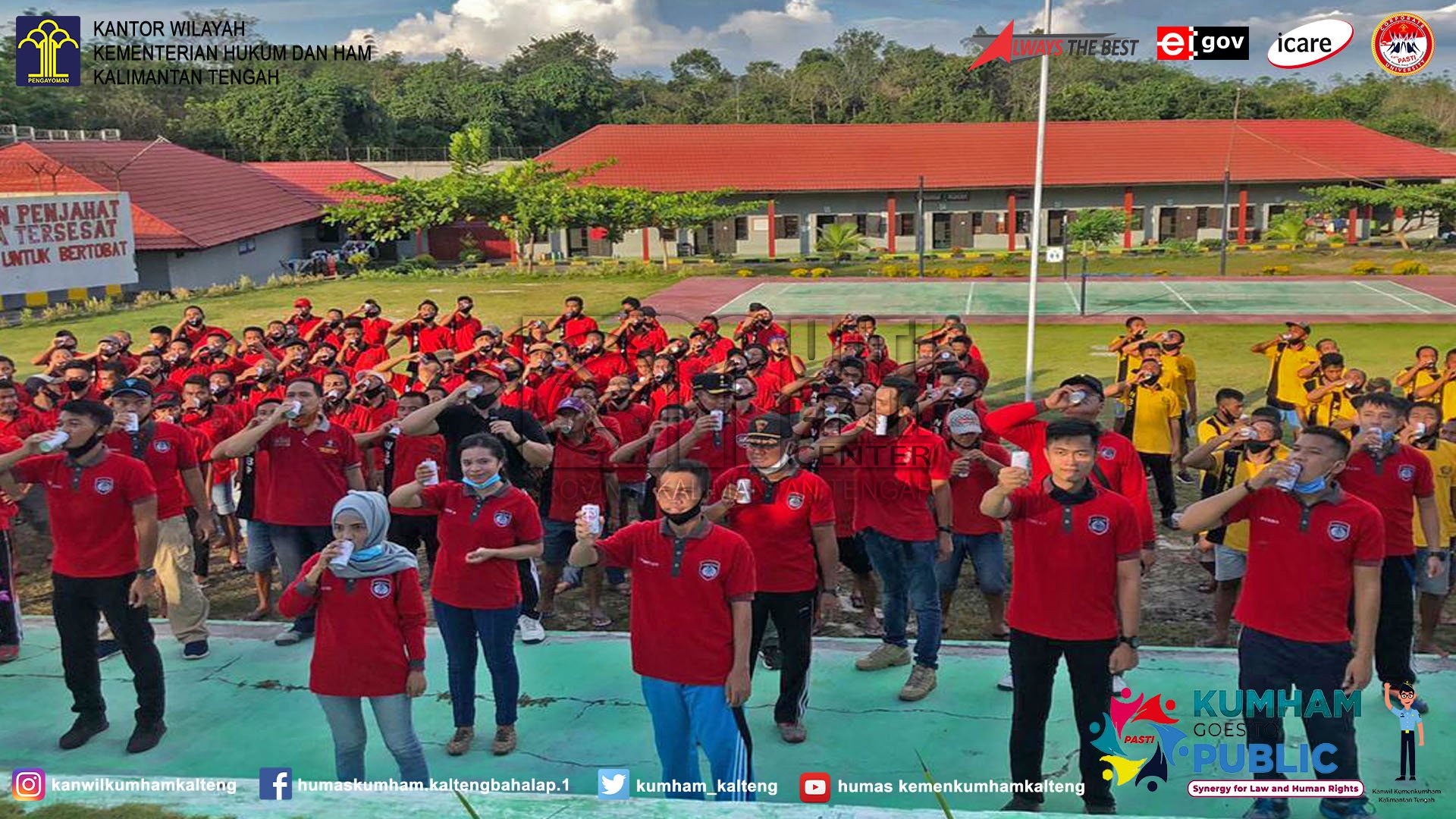 Kepala Kantor Wilayah Hukum dan HAM Senam Sore Bersama WBP di Rutan Tamiang Layang