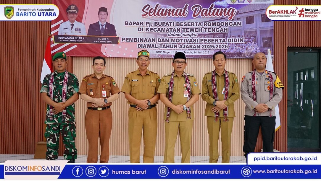 Tahun Ajaran Baru, Pj. Bupati Barito Utara Beri Motivasi Siswa SMPN 1 Muara Teweh