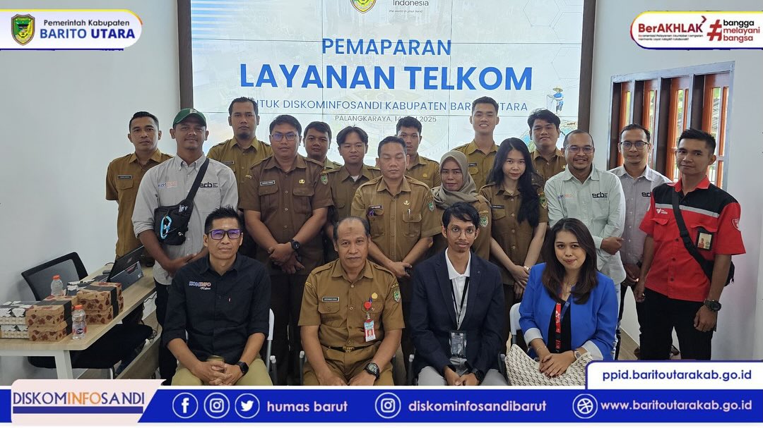 Perkuat Infrastruktur Digital, Diskominfosandi Barito Utara Terima Tim Teknis Telkom Regional Kalsel-Teng