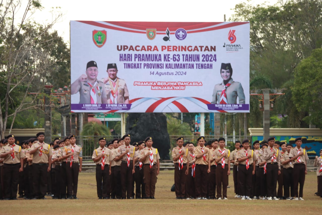 Ketua Kwartir Daerah Gerakan Pramuka Prov Kalteng Ivo Sugianto Sabran Pimpin Upacara Peringatan Hari Pramuka ke-63