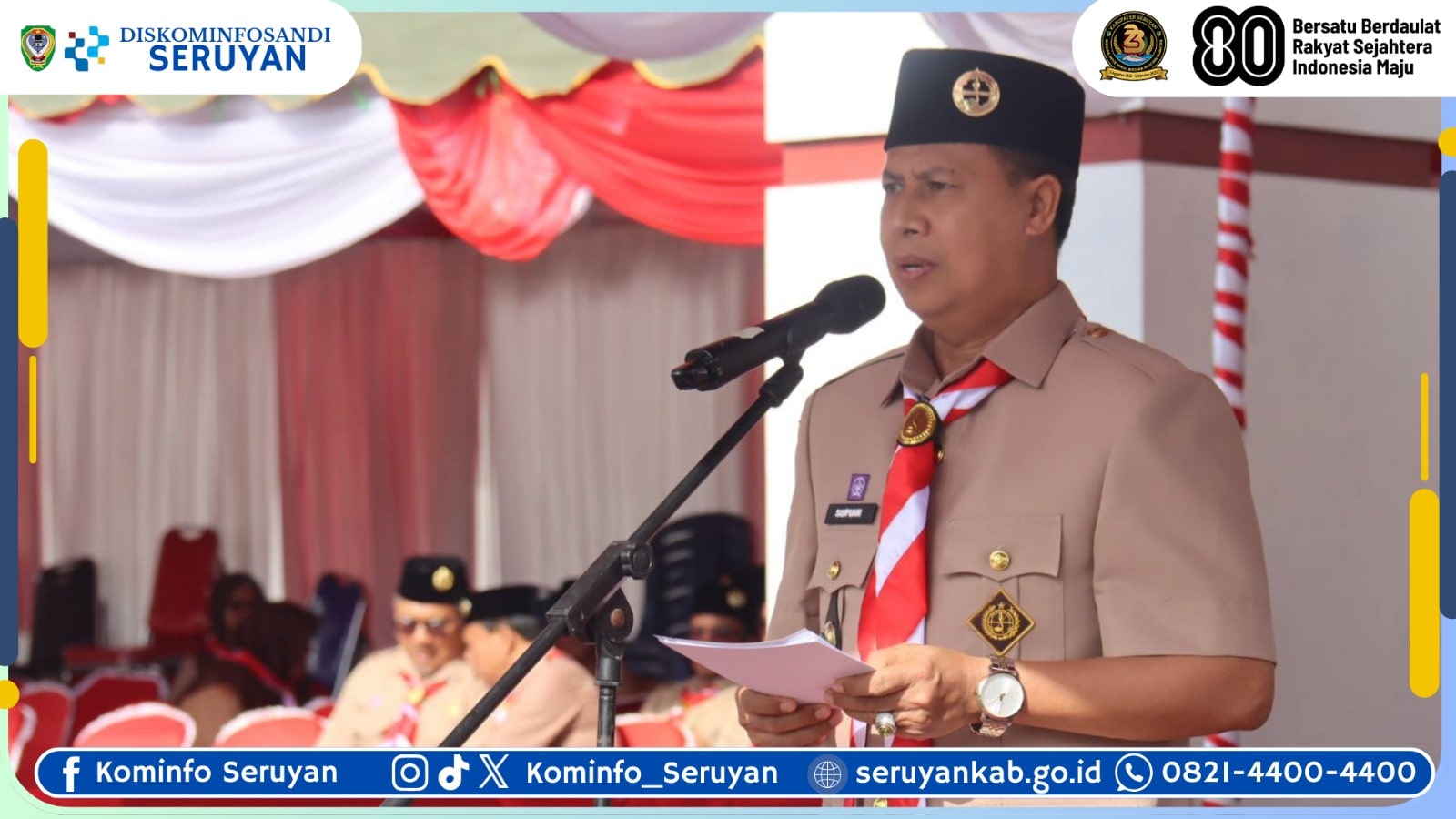 Wakil Bupati Seruyan Pimpin Upacara Peringatan Hari Pramuka ke-64, Tegaskan Peran Strategis Generasi Muda