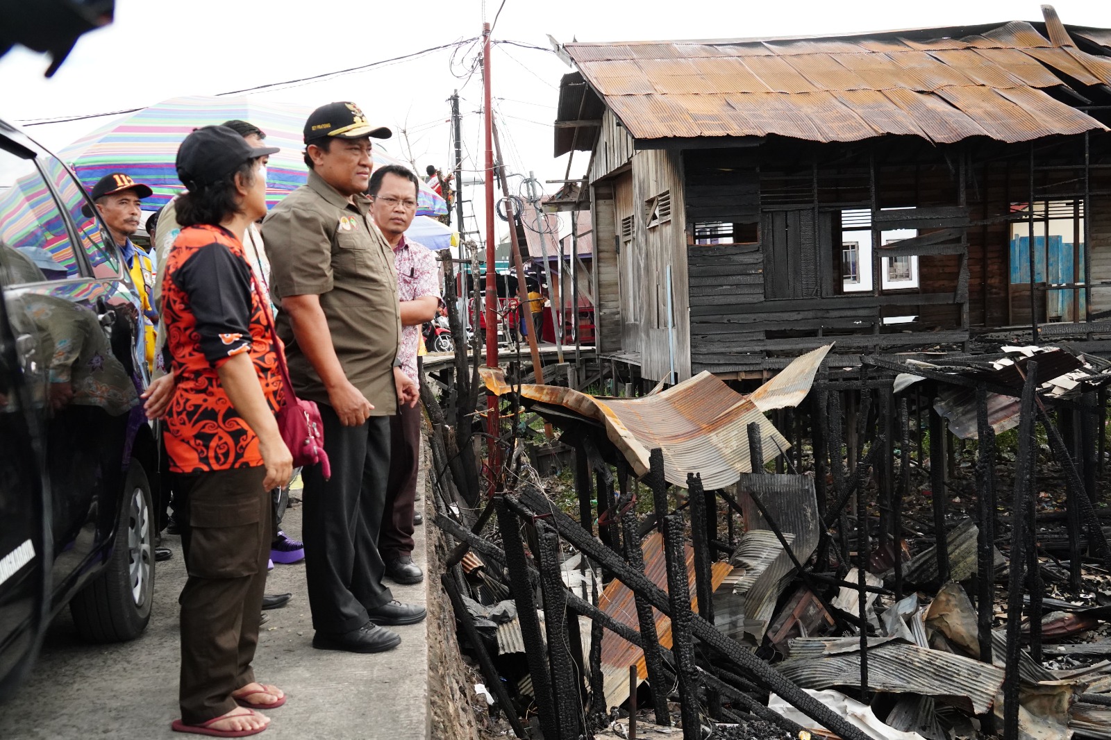 Pasca Kebakaran, Wagub Edy Pratowo Tinjau Komplek Mendawai Pasar Kahayan Palangka Raya