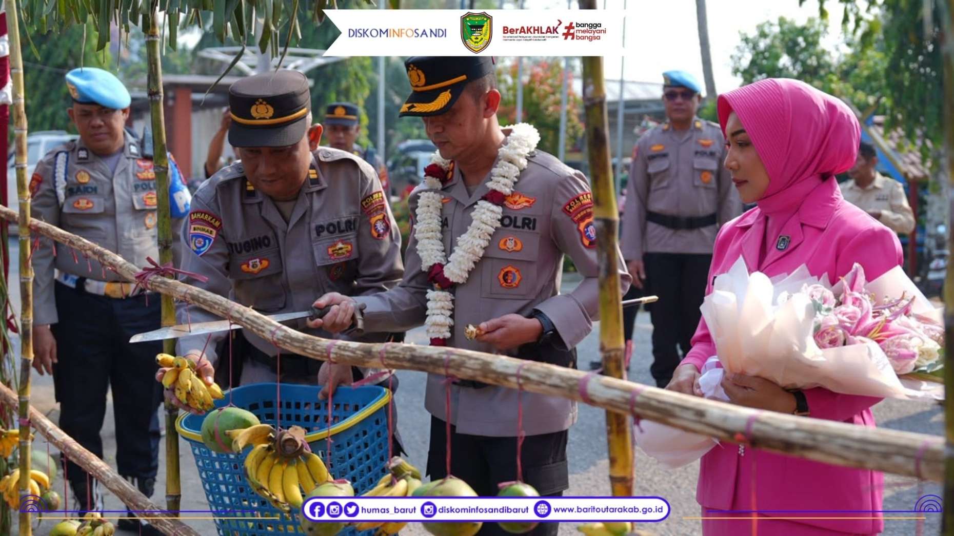 Pemkab Barito Utara Sambut Hangat Kapolres Baru AKBP Irnanda Oktora dengan Tradisi Adat