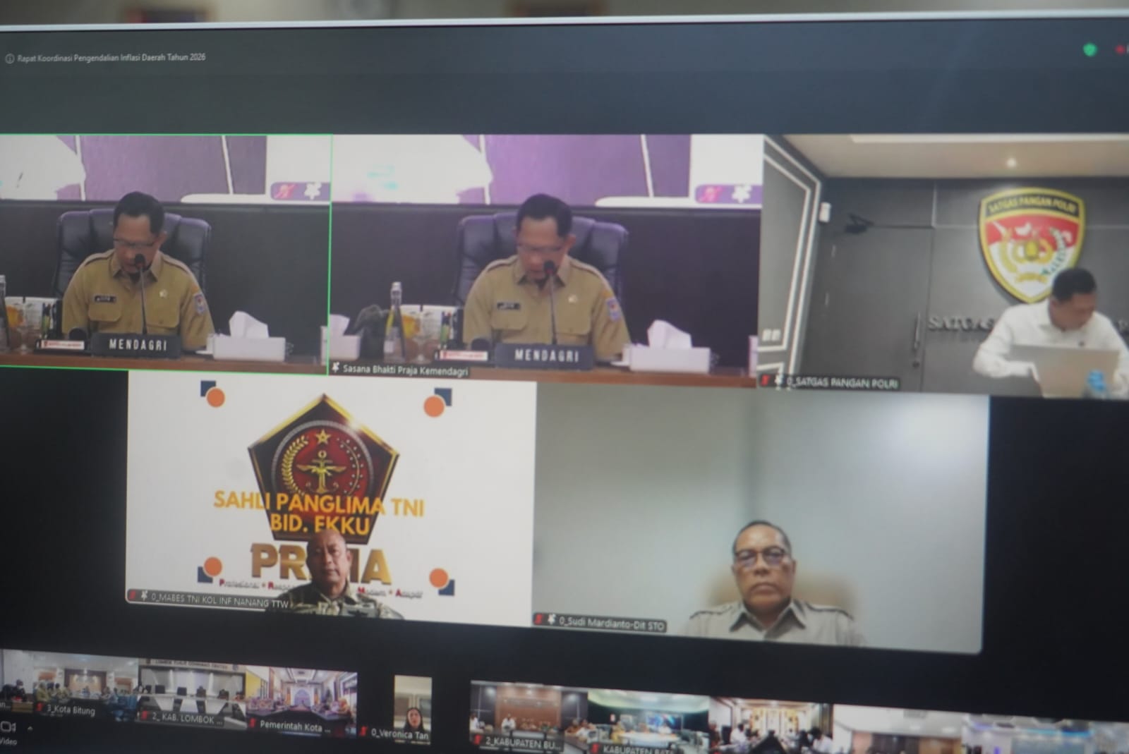 Rakor Inflasi Bersama Mendagri, Yuas Elko Soroti Harga Pangan dan Kemandirian Kalteng