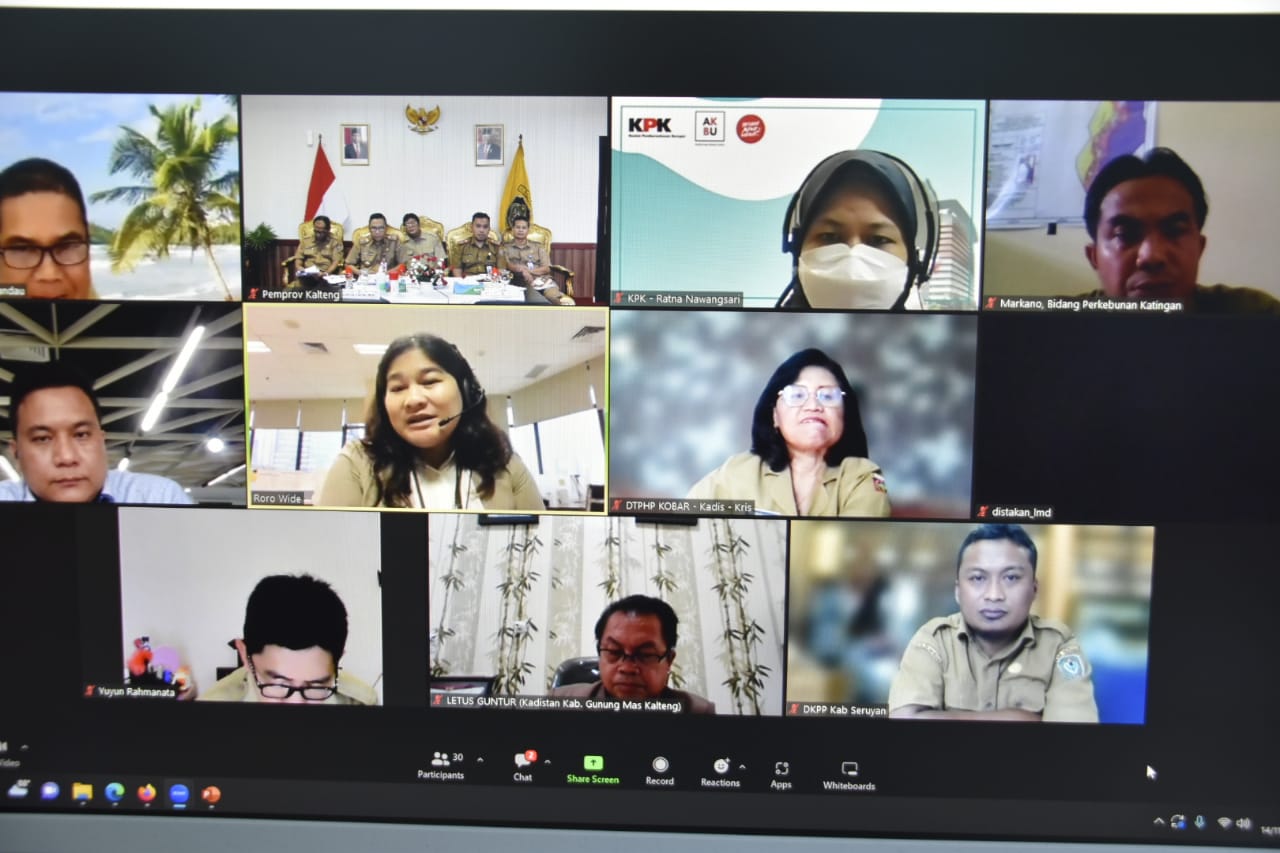 Pemprov. Kalteng Hadiri Rapat Pembahasan Draft Rancangan Pergub tentang SPM Penilaian Usaha Perkebunan Secara Virtual