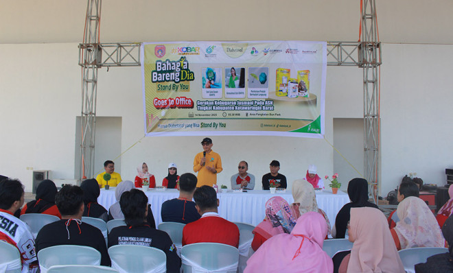 Peringati HKN Ke-61, Dinkes Kobar Laksanakan Gerakan Kebugaran Jasmani ASN