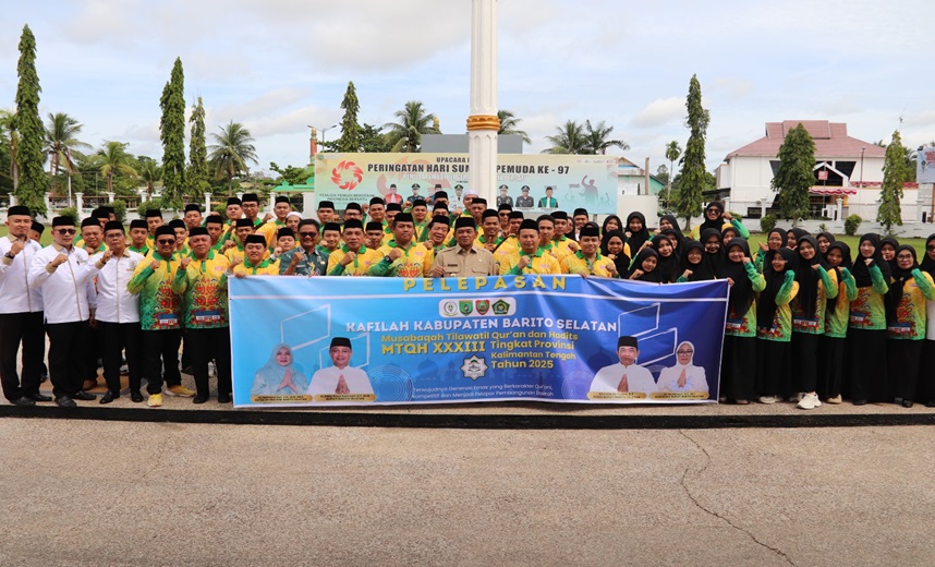 Wabup Khristianto Yudha Lepas Peserta Kafilah MTQH XXXIII Barito Selatan ke Tingkat Provinsi   