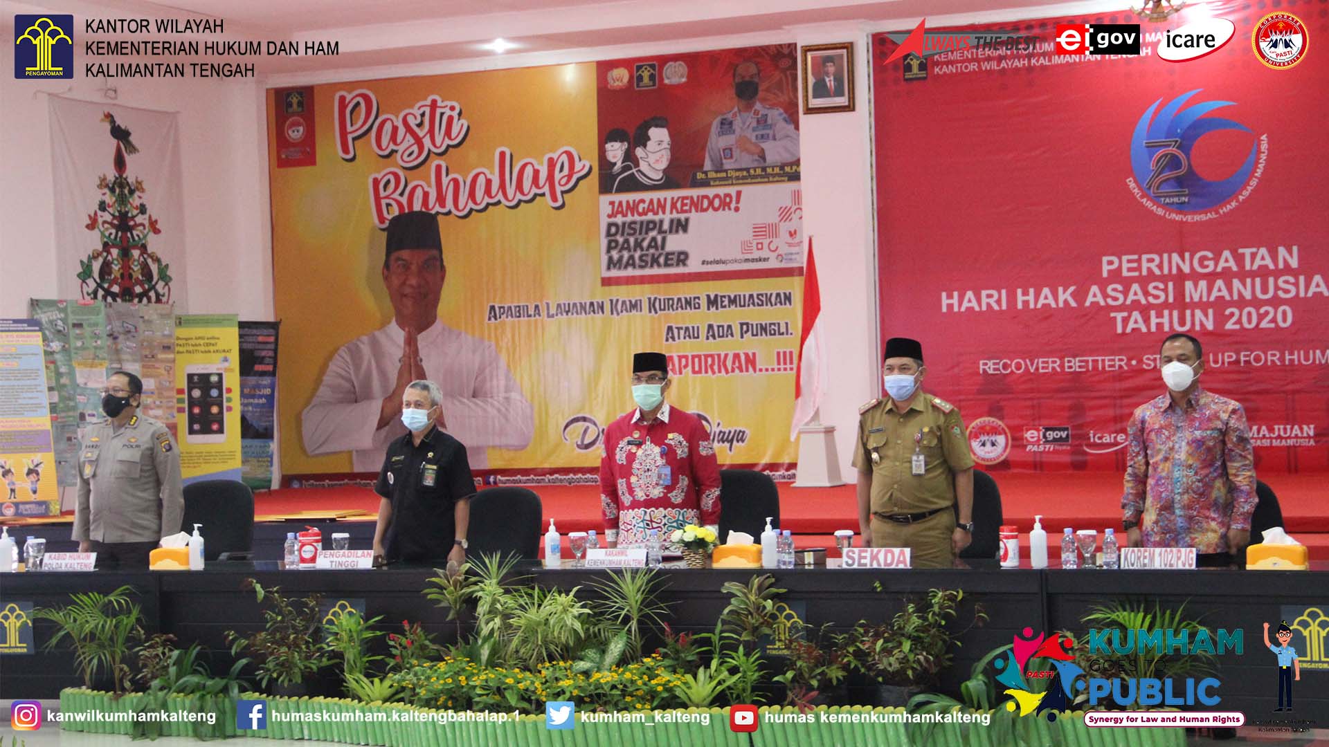 Kantor Wilayah Kemenkumham Kalteng Peringati Hari HAM Sedunia Sekaligus Penyerahan Penghargaan Kabupaten/Kota Peduli HAM