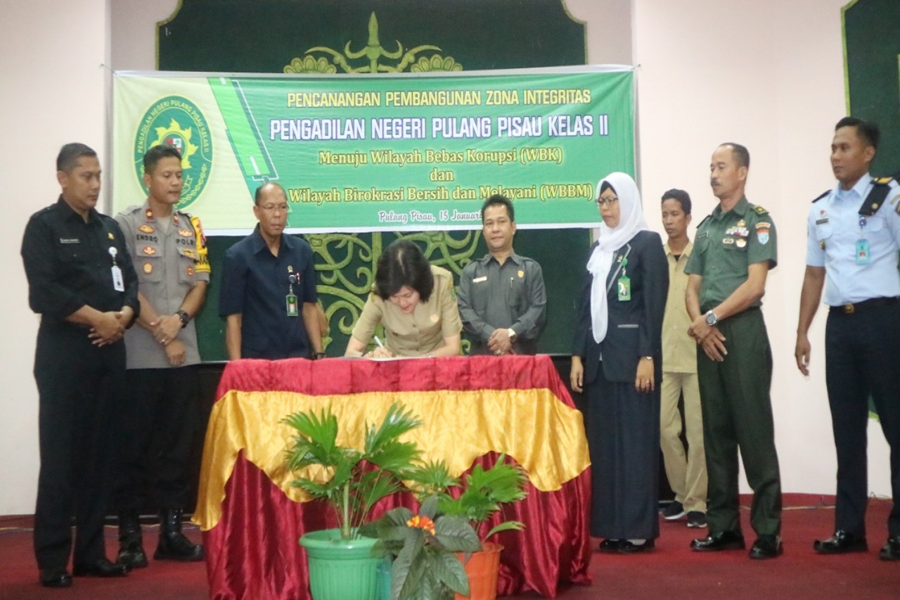 Pengadilan Negeri Pulang Pisau Canangkan Pembangunan Zona Integritas