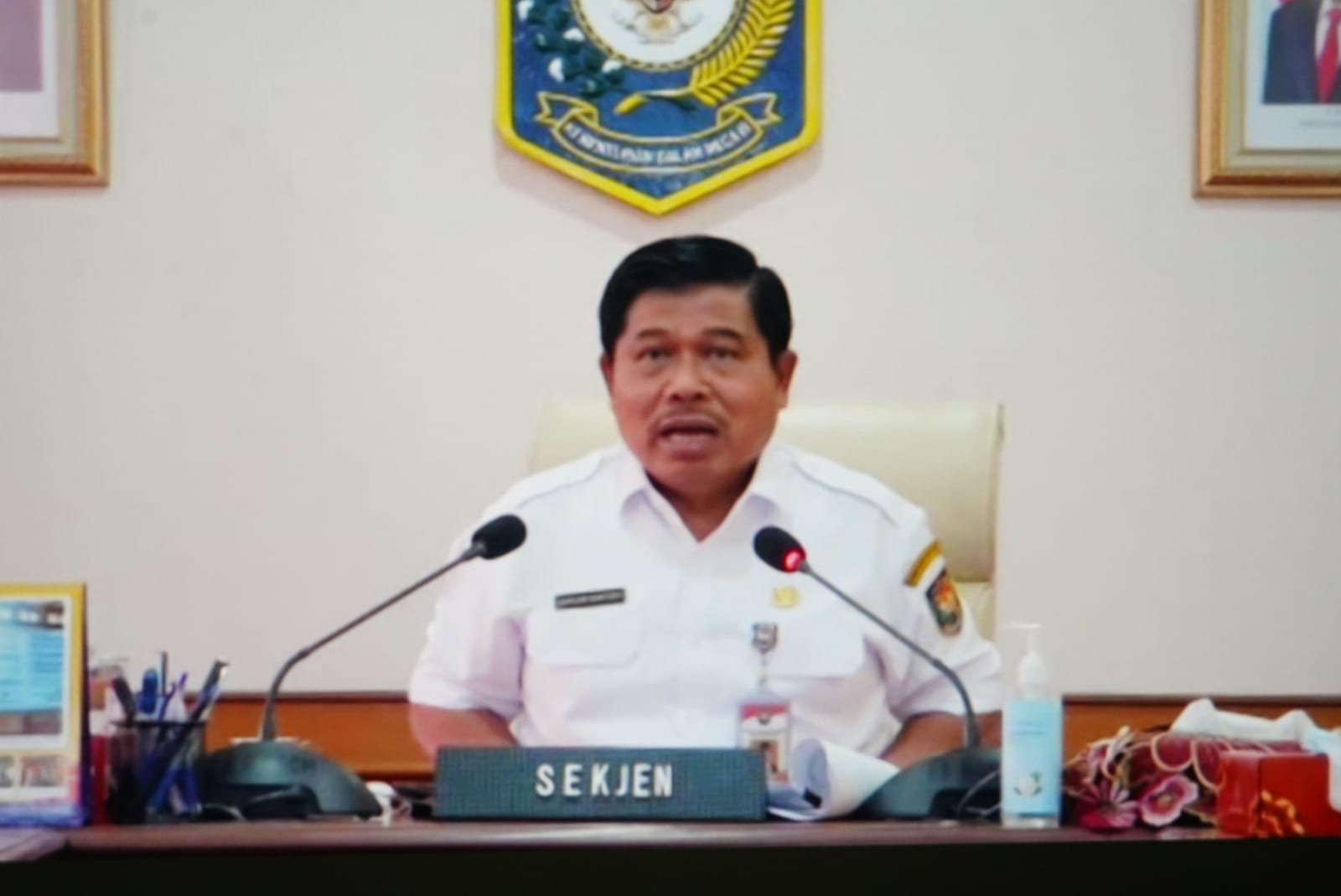 Persiapan Penghargaan OASE, Sekda Nuryakin Ikuti Rapat Virtual dengan Sekjen Kemendagri