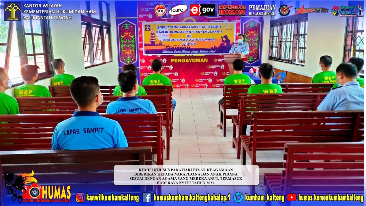 Sembilan Narapidana Lapas Sampit Mendapat Remisi Khusus Hari Raya Nyepi