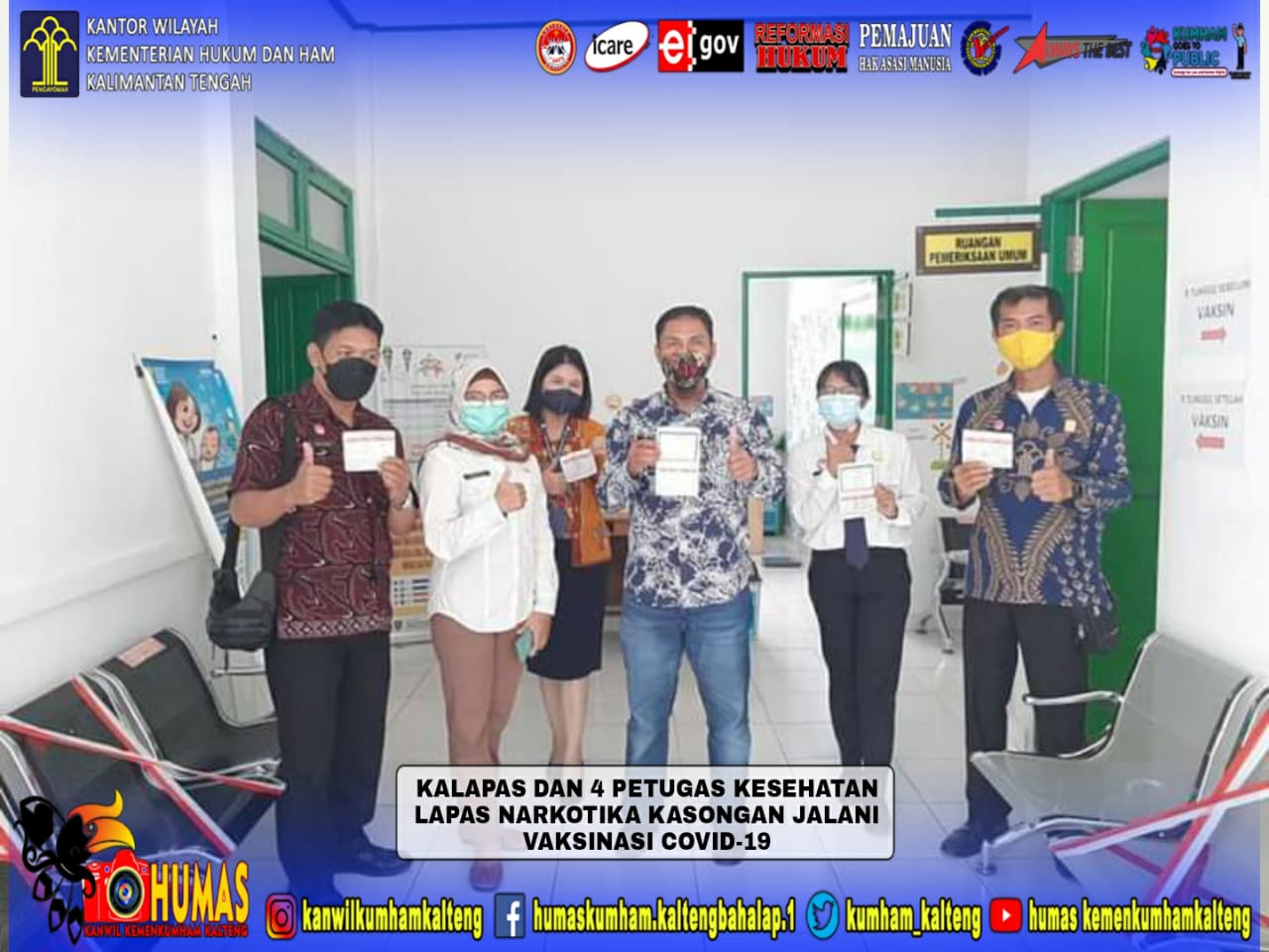Kalapas dan Petugas Kesehatan Lapas Narkotika Kasongan Jalani Vaksinasi Covid-19