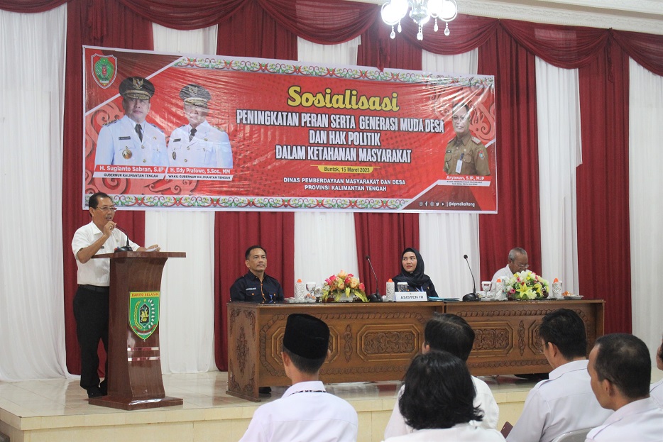 Dinas PMD Prov. Kalteng Gelar Sosialisasi Peran Serta Generasi Muda Desa dan Hak Politik di Barsel