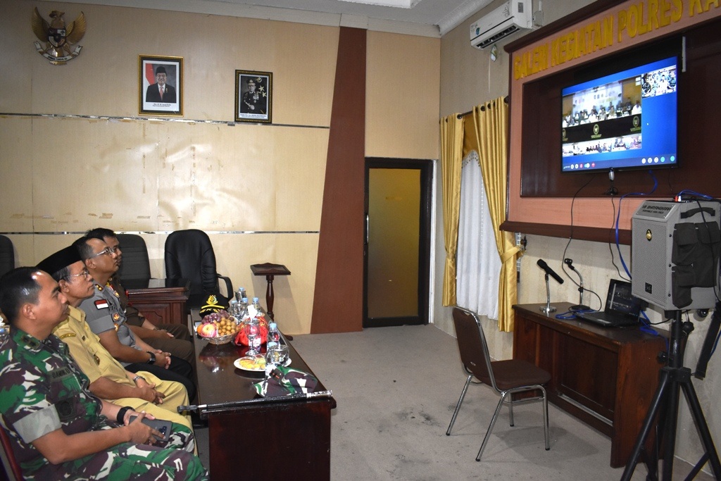 Wabup Ikuti Video Conference Rakor Pengamanan Pemilu 2019