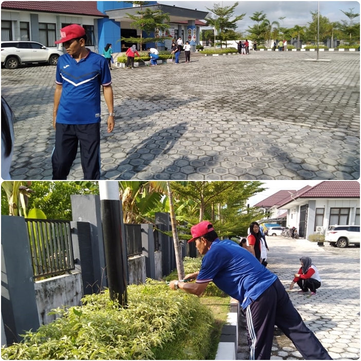 Jumat Bersih dan Sehat, Kemenkumham Kalteng Gotong Royong di Area Kanwil