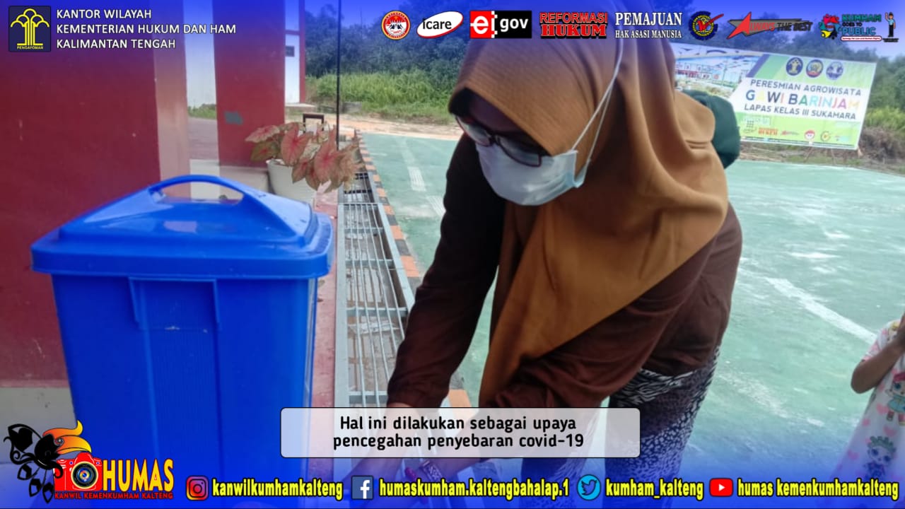 Petugas Lapas Sukamara Imbau Pengunjung Agrowisata Untuk Selalu Patuhi Prokes