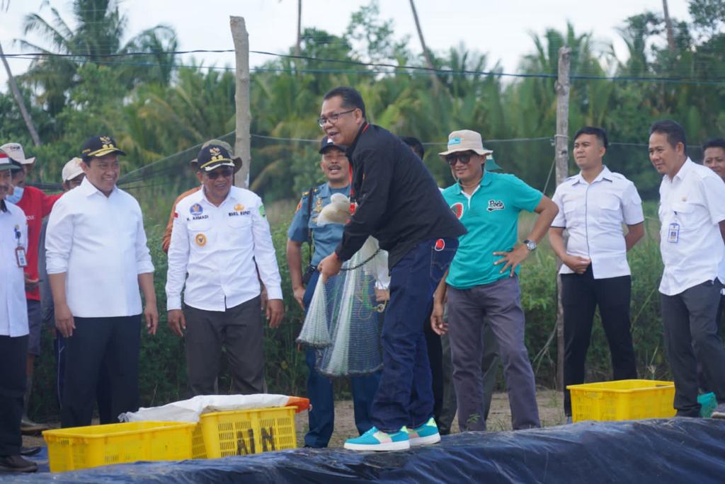 Kadislutkan Prov. Kalteng Dampingi Wagub Kunjungi Tambak Udang Vaname di Sukamara