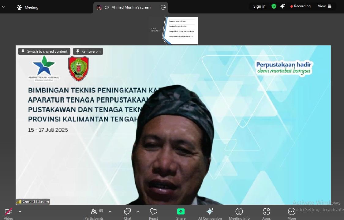 Tingkatkan Kualitas SDM dalam Menggaungkan Semangat Gemar Membaca, Dispursip Kalteng Gelar Bimtek bagi SDM Aparatur Tenaga Perpustakaan