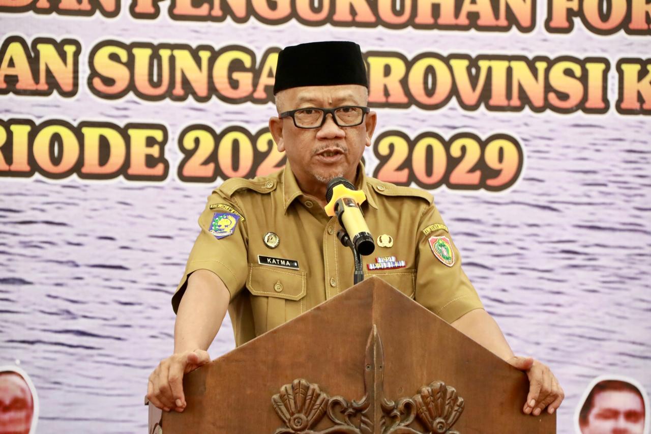 Plt Sekda M Katma F Dirun Kukuhkan Kepengurusan Forum Koordinasi Pengelolaan DAS Prov Kalteng Periode 2024-2029
