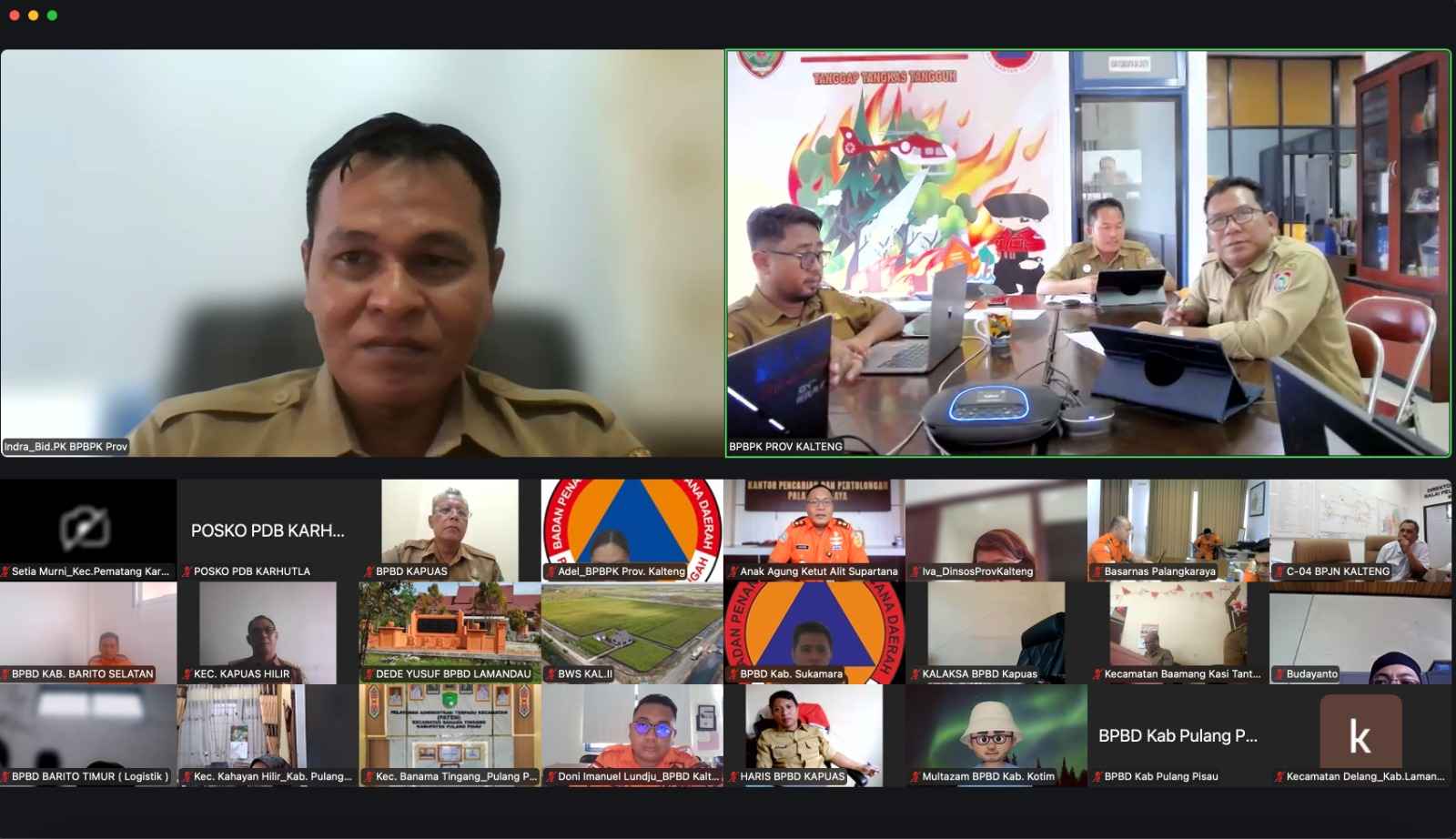 Gelar Rapat Virtual, BPBD Kalteng Siagakan Daerah Hadapi Potensi Banjir Akibat Peningkatan Curah Hujan