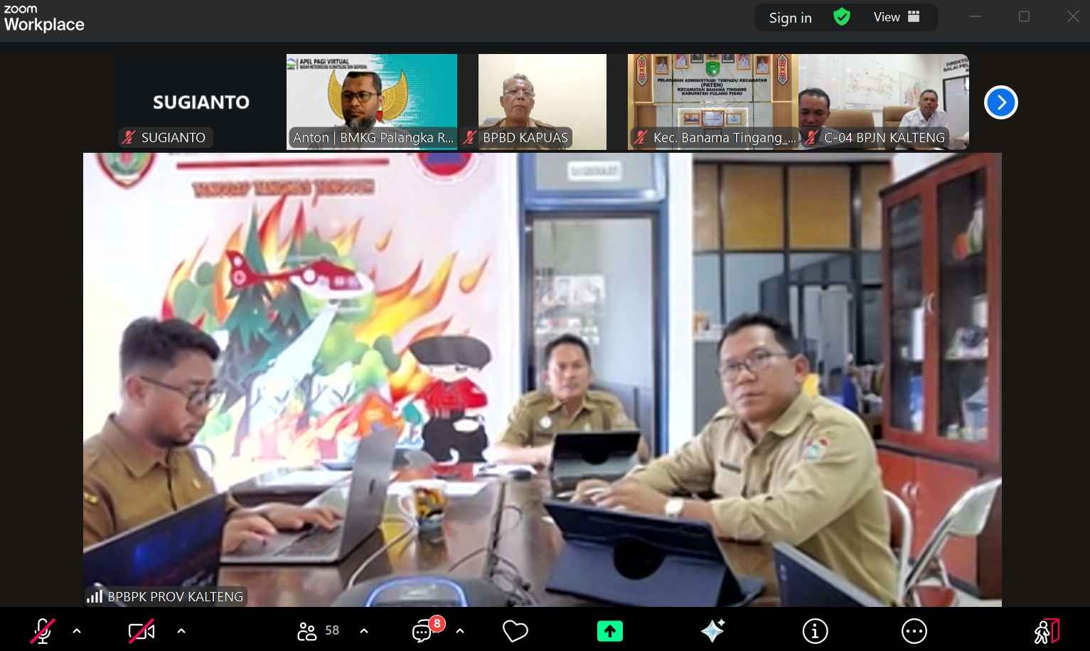 Gelar Rapat Virtual, BPBD Kalteng Siagakan Daerah Hadapi Potensi Banjir Akibat Peningkatan Curah Hujan