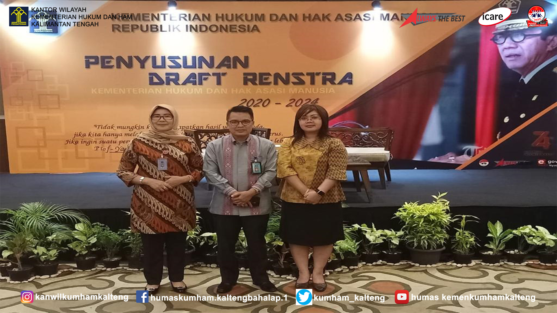 Kanwil Kalteng Ikuti Kegiatan Penyusunan Draft Renstra 2020-2024 Kementerian Hukum Dan HAM RI