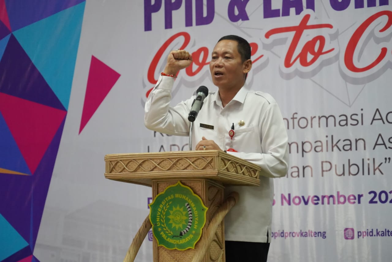 Sahli Yuas Elko Buka Kegiatan PPID dan Lapor! Kalteng Goes To Campus Tahun 2023