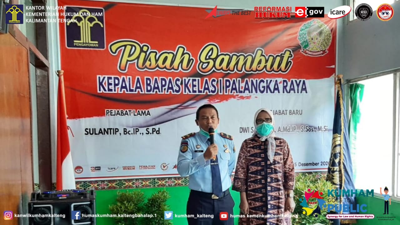 Tampuk Kepemimpinan Bapas Palangka Raya Resmi Berganti