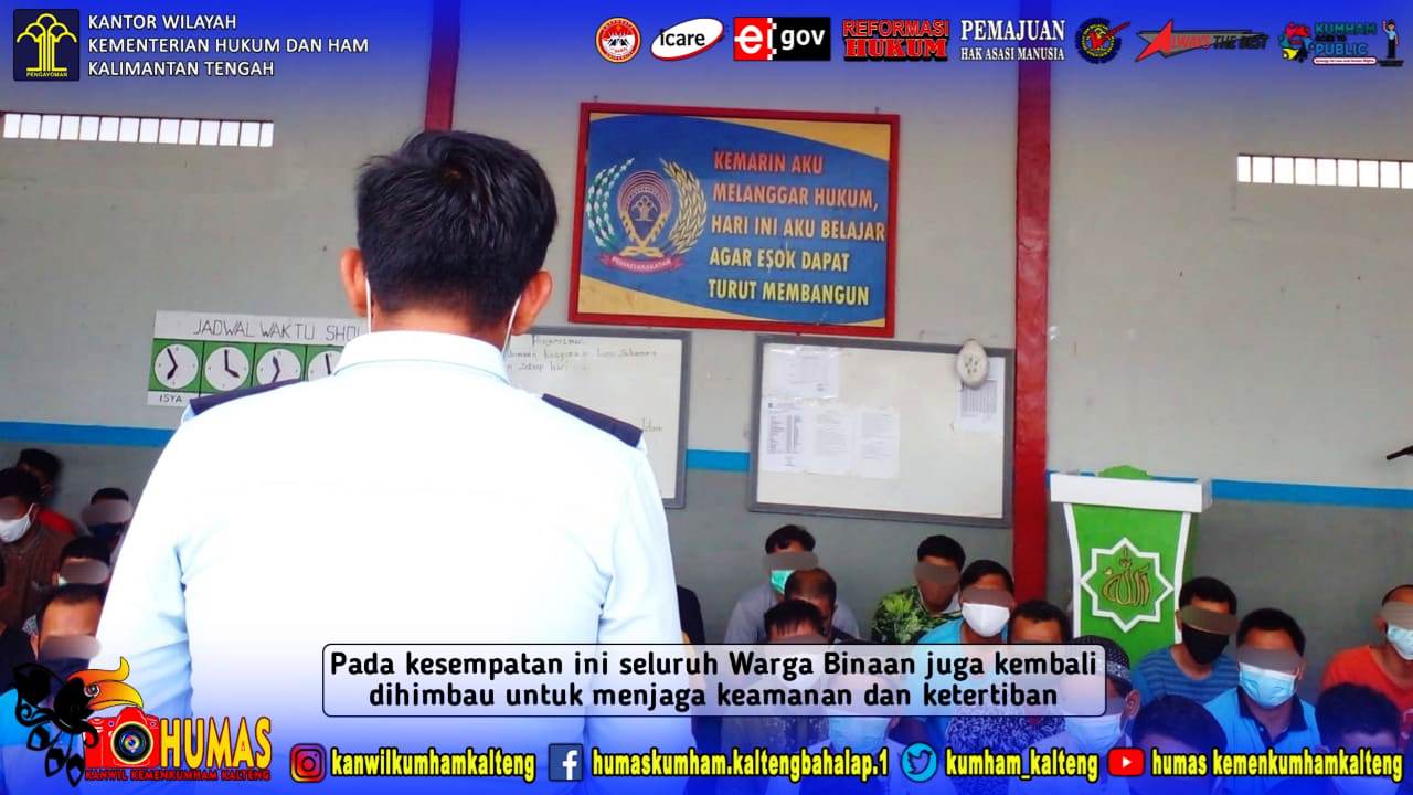 Kasubsi Kamtib Lapas Sukamara Lakukan Perkenalan Kepada Warga Binaan