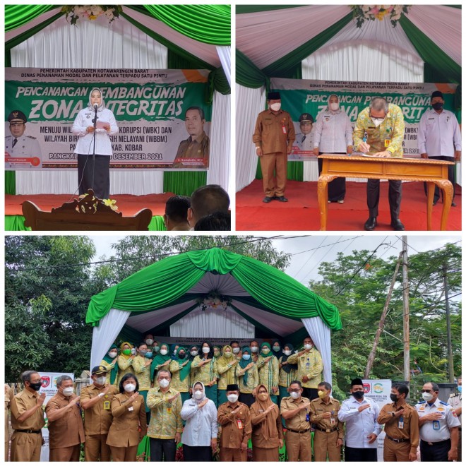 Disaksikan Bupati Kobar, DPMPTSP Gelar Pencanangan Pembangunan Zona Integritas Menuju WBK dan WBBM